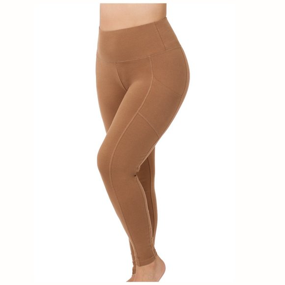 BETTER COTTON WIDE WAISTBAND FULL LENGTH LEGGINGS WITH POCKETS - Picture 4 of 4